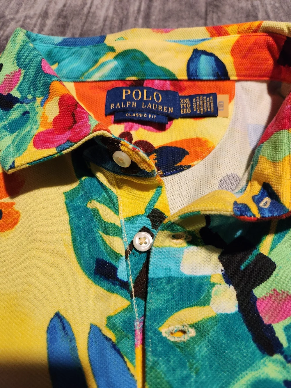 Polo Ralph Lauren Yellow Multicolor Floral Polo Shirt